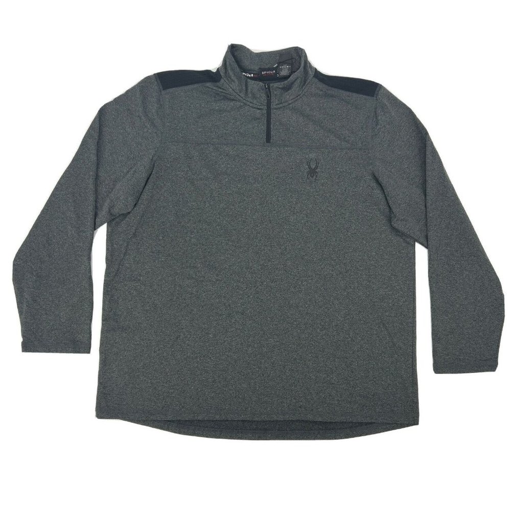 Spyder‎ Active Shirt Mens L Gray 1/4 Zip Pullover Activewear ProWeb Base Layer